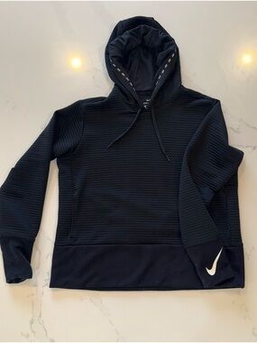 Nike Black Dri-FIT Ribbed Hooded Pullover